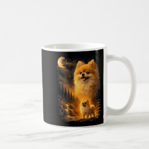 Pomeranian howling to the moon vintage 90s funnyPo Coffee Mug