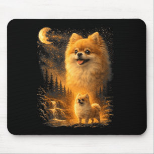 Pomeranian howling to the moon vintage 90s funnyPo Mouse Mat