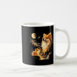 Pomeranian howling to the moon vintage 90s retro coffee mug