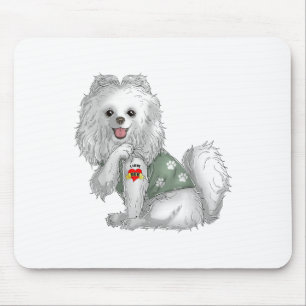 Pomeranian I Love Mum Tattoo Dog Shirt Funny Mothe Mouse Mat