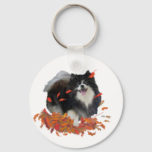Pomeranian in Autumn Key Ring