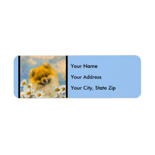 Pomeranian in Daisies Painting - Original Dog Art