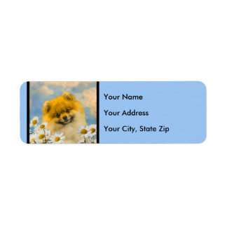 Pomeranian in Daisies Painting - Original Dog Art
