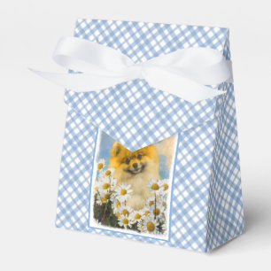 Pomeranian in Daisies Painting - Original Dog Art Favour Box