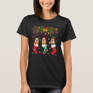 Pomeranian In Sock Xmas Reindeer Santa Elf Dog T-Shirt