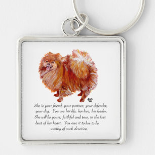 Pomeranian Keepsake Female Key Ring