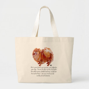 Pomeranian Keepsake Female Large Tote Bag