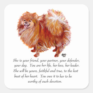 Pomeranian Keepsake Female Square Sticker