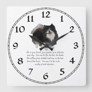 Pomeranian Keepsake Female Square Wall Clock
