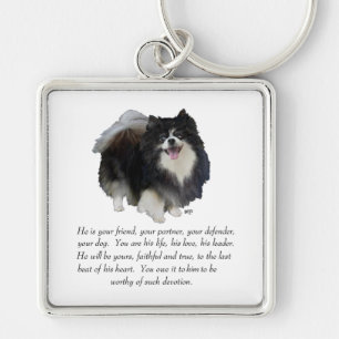 Pomeranian Keepsake Male Key Ring