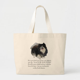 Pomeranian Keepsake Male Large Tote Bag