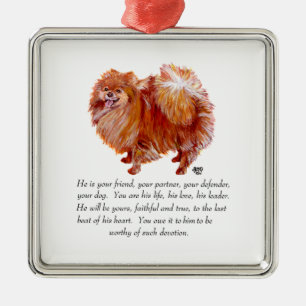 Pomeranian Keepsake Male Metal Tree Decoration