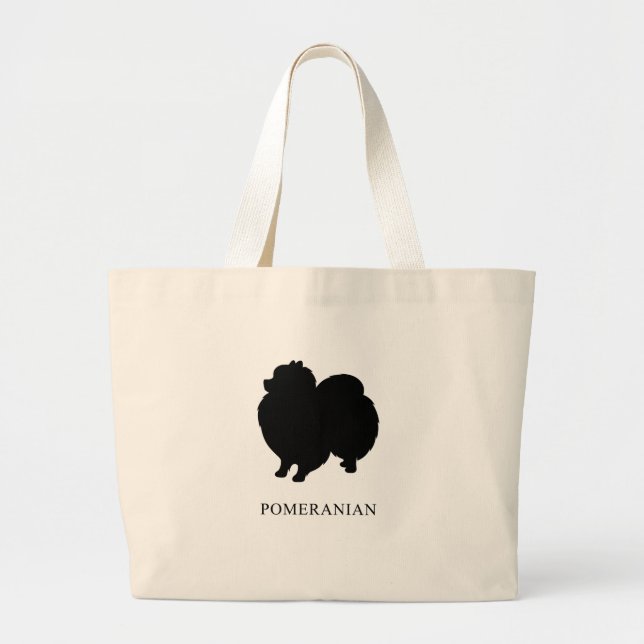 Pomeranian Large Tote Bag (Front)