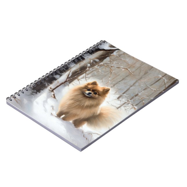 Pomeranian Let It Snow Christmas Notebook (Left Side)