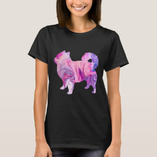 Pomeranian Long Hair Chihuahua Pink Marble Paint T-Shirt