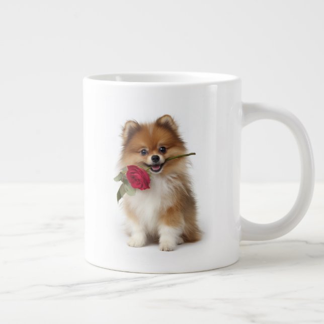 Pomeranian Love Large Coffee Mug (Right)