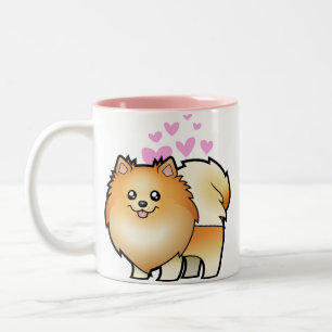 Pomeranian Love Two-Tone Coffee Mug