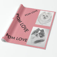 Pomeranian Love wrapping paper original artwork
