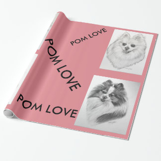 Pomeranian Love wrapping paper original artwork