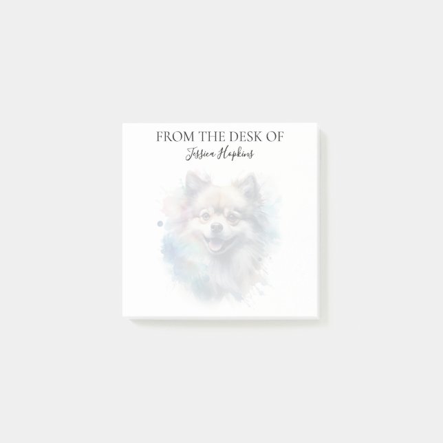 Pomeranian Lover Monogrammed Dog Post-it Notes (Front)