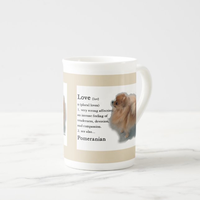 Pomeranian Lovers Gifts Bone China Mug (Front Right)