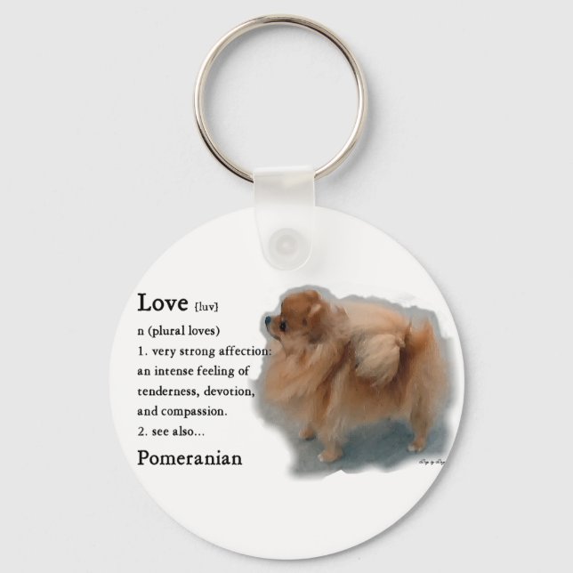 Pomeranian Lovers Gifts Key Ring (Front)