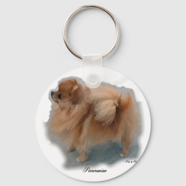 Pomeranian Lovers Gifts Key Ring (Front)