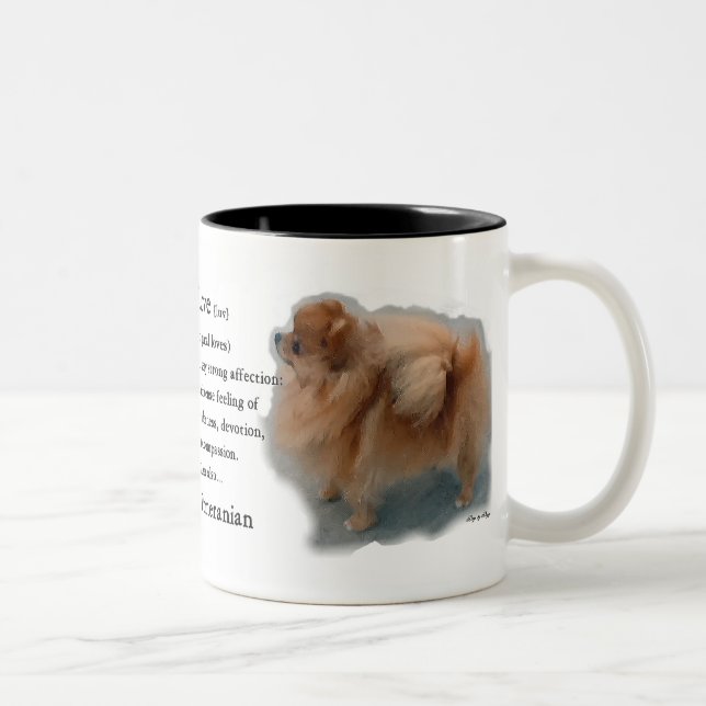 Pomeranian Lovers Gifts Two-Tone Coffee Mug (Right)