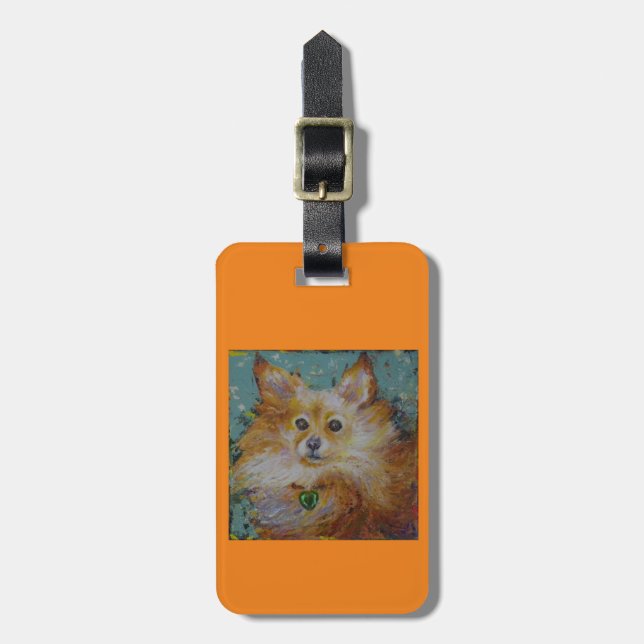 Pomeranian Luggage or Purse tag (Front Vertical)