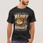 Pomeranian Merry Bright Christmas Santa Claus Dog  T-Shirt<br><div class="desc">Pomeranian Merry Bright Christmas Santa Claus Dog</div>
