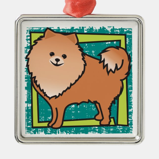 Pomeranian Metal Tree Decoration (Front)