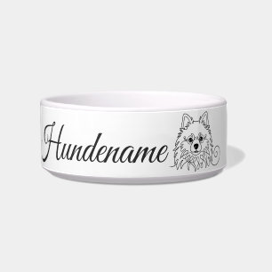 Pomeranian Minimalist Line Art personalized bowl