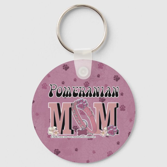 Pomeranian MOM Key Ring (Front)