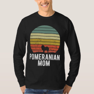 Pomeranian Mom Retro Sunset Dog Lover T-Shirt
