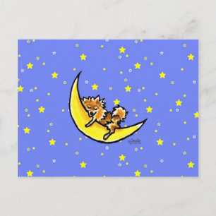 Pomeranian Moon Postcard