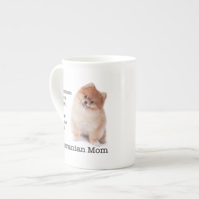 Pomeranian Mum Bone China Mug (Front Left)