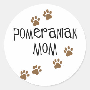 Pomeranian Mum Classic Round Sticker