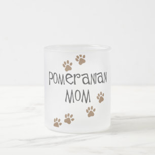 Pomeranian Mum Frosted Glass Coffee Mug
