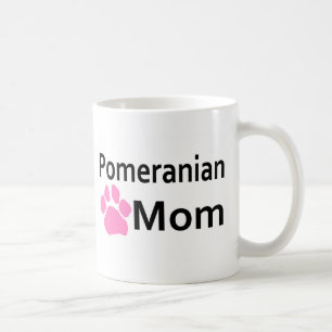 Pomeranian Mum Pink Paw Print Coffee Mug Cup