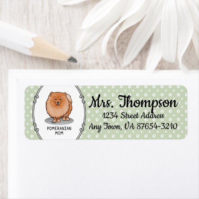 Pomeranian Mum Pom Mum (orange red) Cute Dog Mum (Insitu)