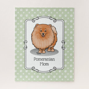 Pomeranian Mum Pom Mum (orange red) Cute Dog Mum Jigsaw Puzzle