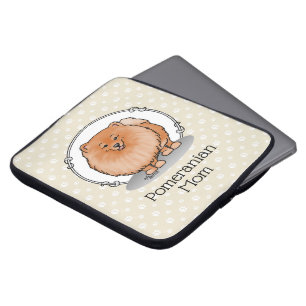 Pomeranian Mum Pom Mum (orange red) Cute Dog Mum Laptop Sleeve