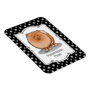 Pomeranian Mum Pom Mum (orange red) Cute Dog Mum Magnet