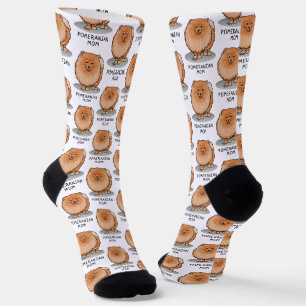 Pomeranian Mum Pom Mum (orange red) Cute Dog Mum Socks