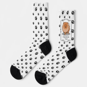 Pomeranian Mum Pom Mum (orange red) Cute Dog Mum Socks
