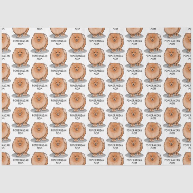 Pomeranian Mum Pom Mum (orange red) Cute Dog Mum Tissue Paper (Front)