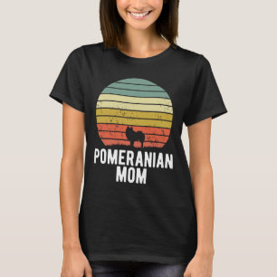 Pomeranian Mum Retro Sunset Dog Lover T-Shirt