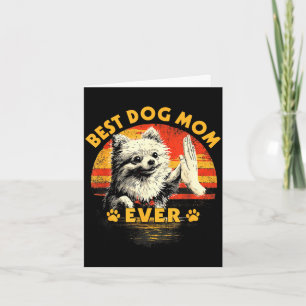 Pomeranian mum retro sunset funny dog mother's day card