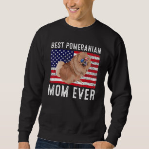 Pomeranian Mum Usa American Flag Pomeranian Dog O Sweatshirt