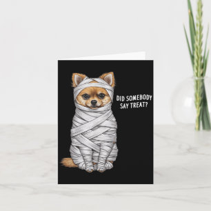 Pomeranian Mummy Halloween Dog Card